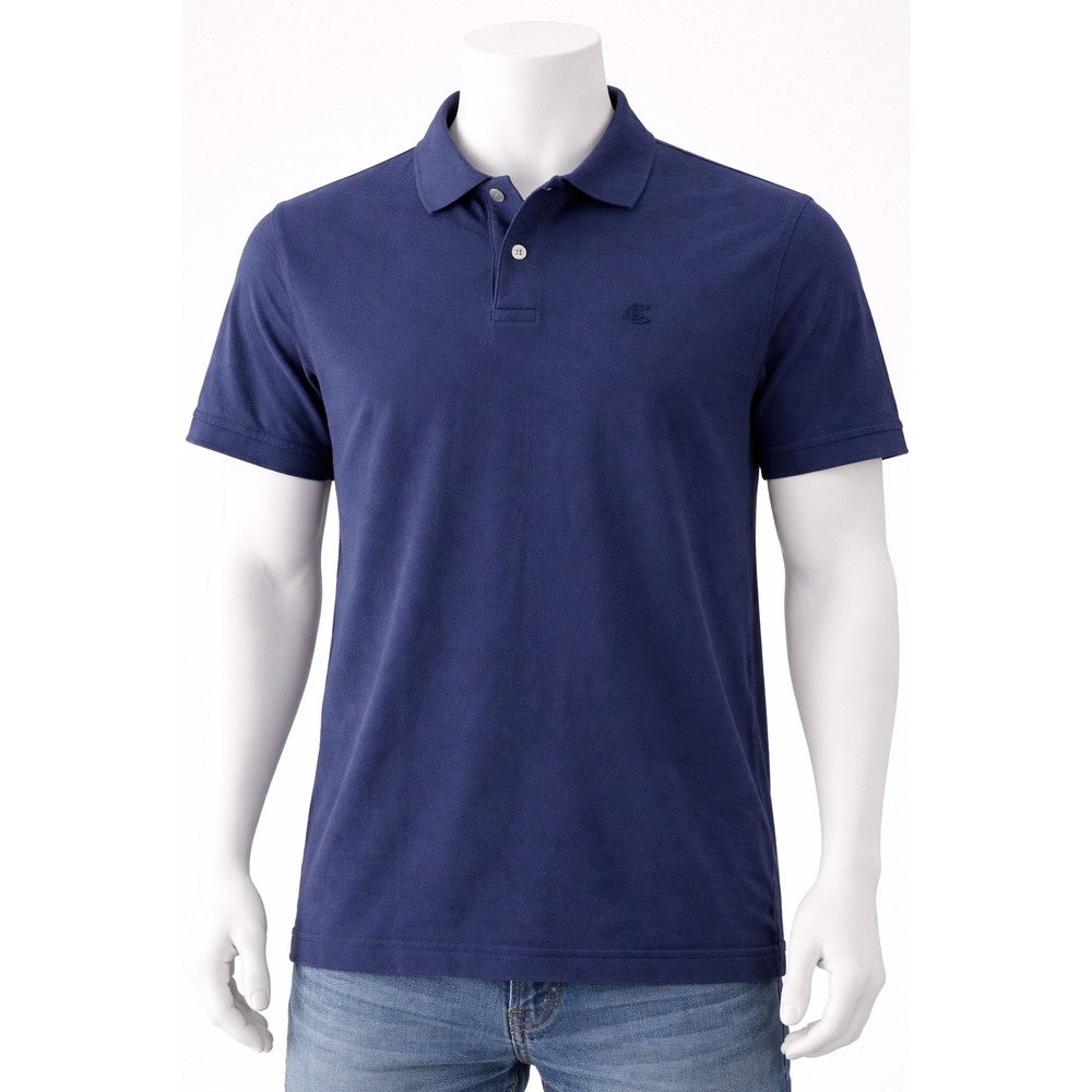 Calvin Klein Jeans Mens‎ Navy Blue Slub Knit Short Sleeve Polo Shirt Size M